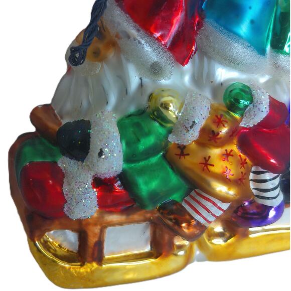 Vintage Radko Bob Squad Elves Santa on Bobsled Christmas Ornament 97-248-0 - Picture 5 of 7